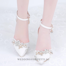 Load image into Gallery viewer, Wedding Floral Crystal Heels - WeddingConfetti