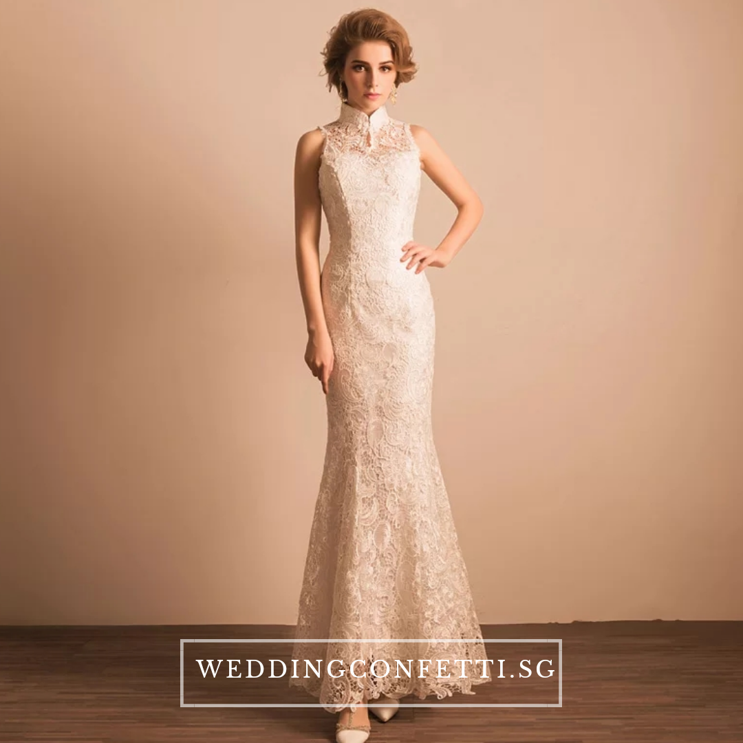 Chinese collar wedding gown cheap