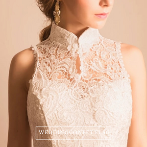 The Trisher Wedding Mermaid Mandarin Collar Gown - WeddingConfetti