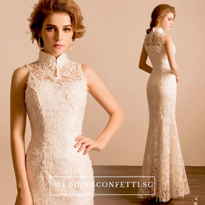 The Trisher Wedding Mermaid Mandarin Collar Gown - WeddingConfetti