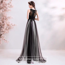 Load image into Gallery viewer, The Cornelia Black Lace Sleeveless Ombre Dress - WeddingConfetti
