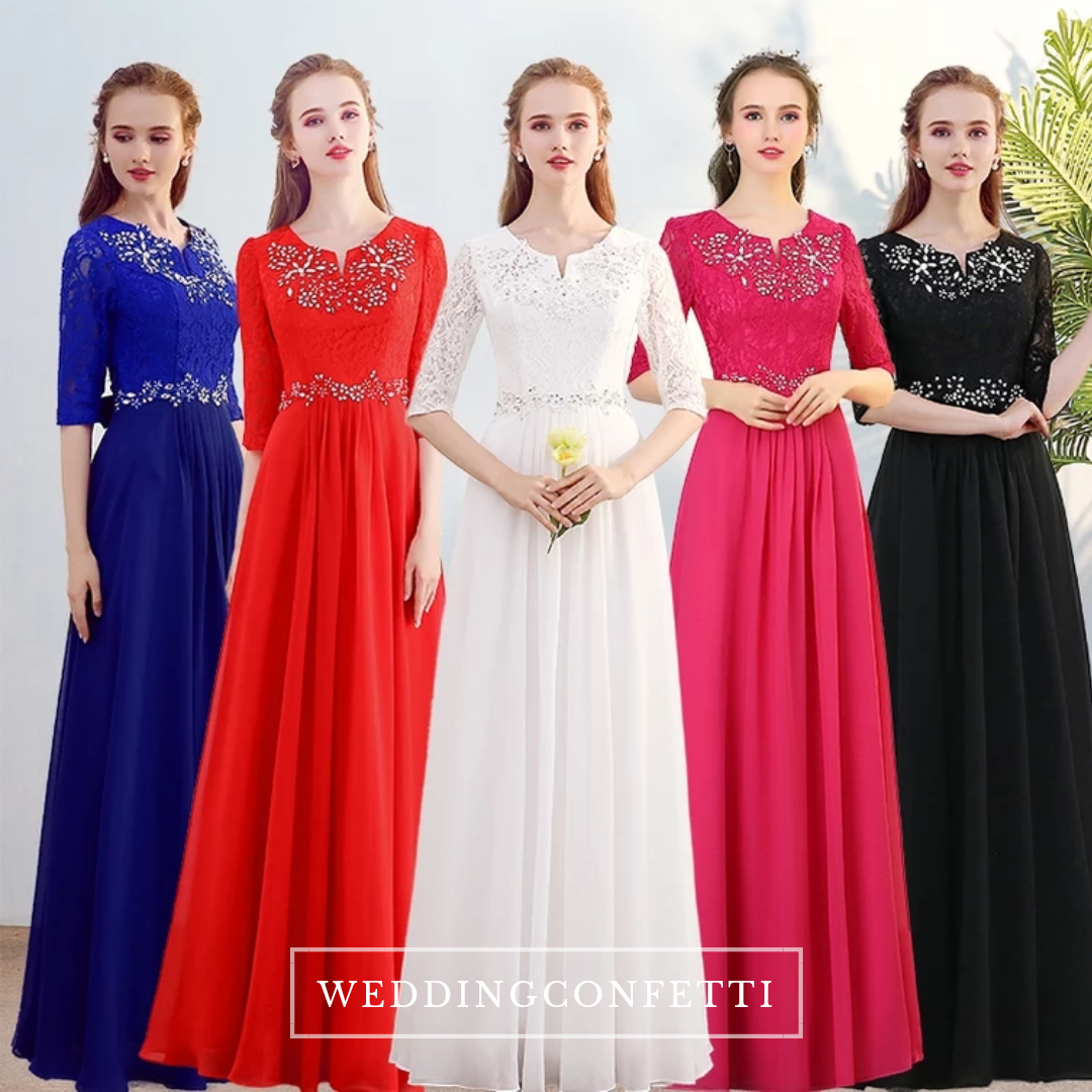 Red maxi clearance bridesmaid dresses