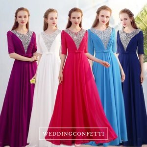 The Kassandra Wedding Bridal Purple / Red / White / Navy Blue / Sky Blue Bridesmaid Dress - WeddingConfetti