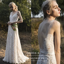 Load image into Gallery viewer, The Zelmyda Bohemian Lace Wedding Gown - WeddingConfetti