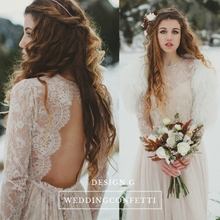 Load image into Gallery viewer, The Liezel Bohemian Wedding Long Sleeves Gown - WeddingConfetti