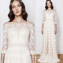 Load image into Gallery viewer, The Rona Bohemian Long Sleeve Gown - WeddingConfetti