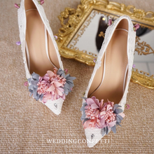 Load image into Gallery viewer, Wedding Bridal Floral Heels - WeddingConfetti