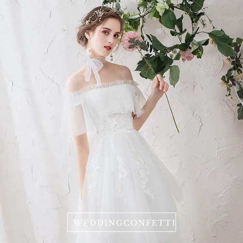 The Primrose Wedding Bridal Bohemian Off Shoulder Gown - WeddingConfetti