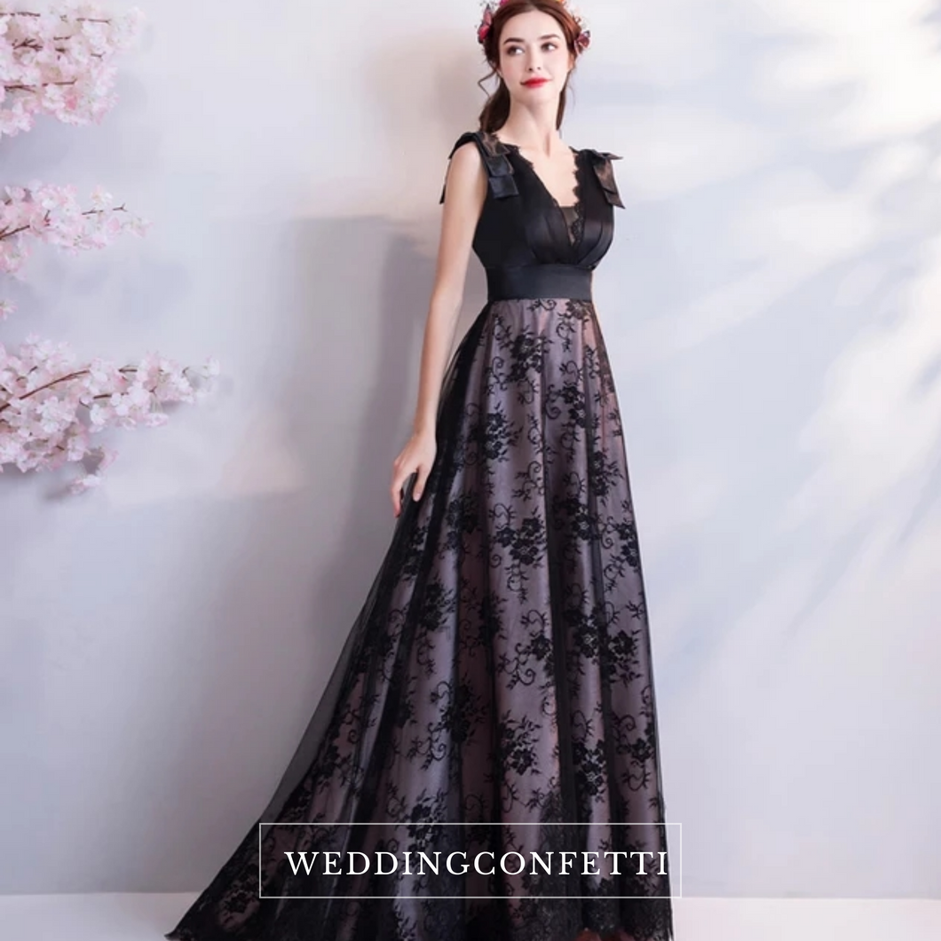 The Helena Sleeveless Black Gown - WeddingConfetti