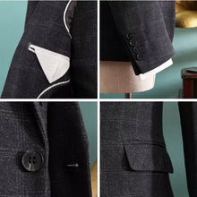 Load image into Gallery viewer, Patrick Groom Men&#39;s Navy Blue Suit Jacket, Vest and Pants (3 Piece) - WeddingConfetti