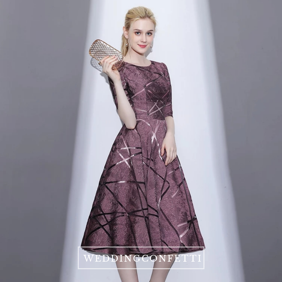 Purple cocktail dress 2025 with sleeves