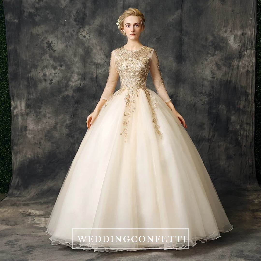 The Stellar Champagne Ball Gown WeddingConfetti