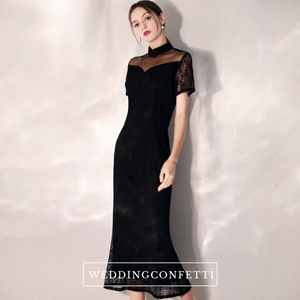 The Lerelle Black Cheongsam Mandarin Collar Gown - WeddingConfetti