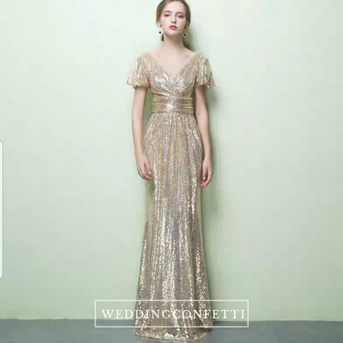 Greta Gold Glitter Dress - WeddingConfetti
