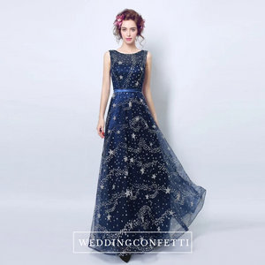 The Cassiopeia Blue Stars Sleeveless Gown - WeddingConfetti