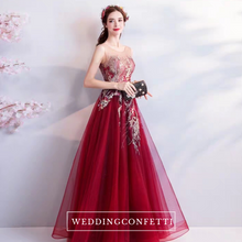 Load image into Gallery viewer, The Raureni Red Sleeveless Gown - WeddingConfetti