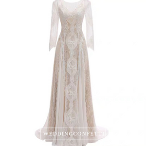 The Jaycayla Wedding Bridal Long Sleeves Chantily Lace Dress Gown - WeddingConfetti