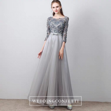 Load image into Gallery viewer, The Tania Grey Long Sleeves Gown - WeddingConfetti