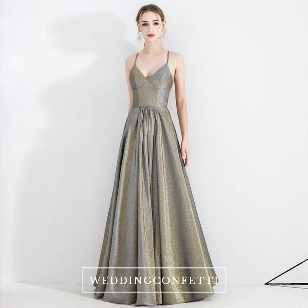 The Kris Ombre Gold Sleeveless Gown - WeddingConfetti