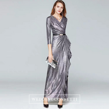 Load image into Gallery viewer, The Terra Silver Grey Long Sleeves Dress - WeddingConfetti
