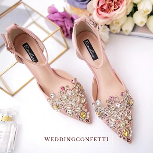 Wedding Champagne Heels with Beadings - WeddingConfetti