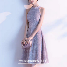 Load image into Gallery viewer, The Jeulia Silver Halter Sequined Dress - WeddingConfetti