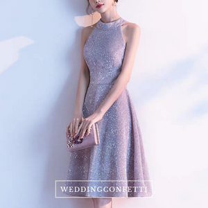 The Jeulia Silver Halter Sequined Dress - WeddingConfetti