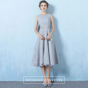 The Eugenia Red / Grey Sleeveless Cocktail Dress - WeddingConfetti