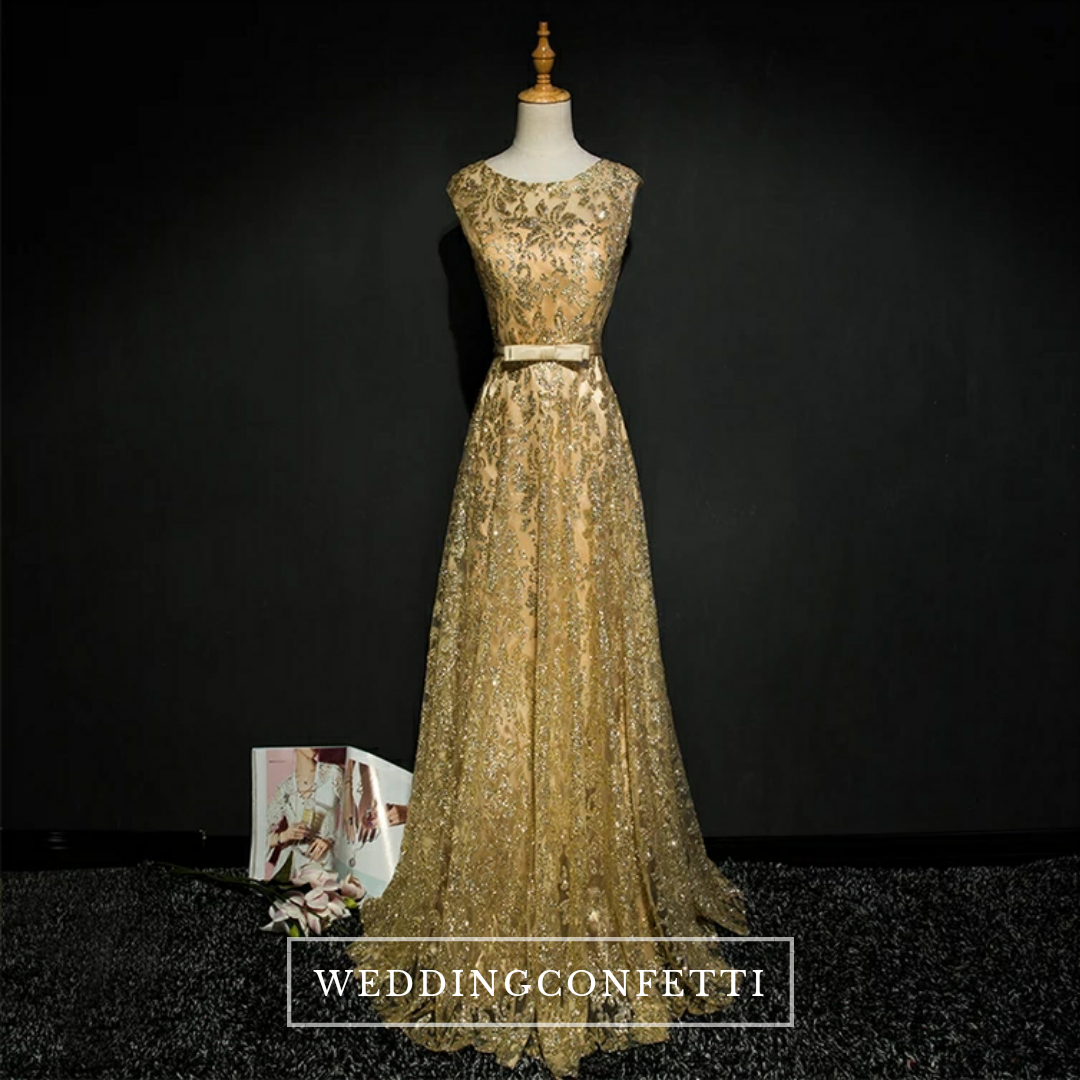 Gold lace 2025 evening gown