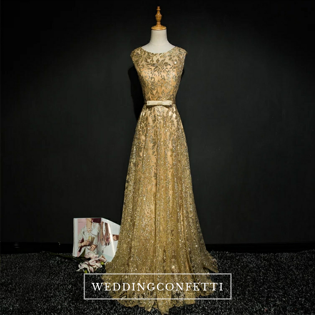 Gold a line best sale gown