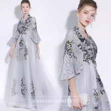 Load image into Gallery viewer, The Grecia Floral Trumpet Sleeves Lace Dress(Available in 4 colours) - WeddingConfetti