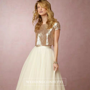 The Caia Wedding Bridal Sequined Crop Top Maxi & Skirt (Customisable) - WeddingConfetti