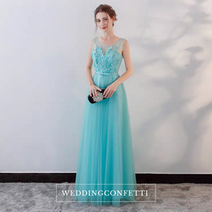 The Olyesa Tiffany Blue Sleeveless Gown - WeddingConfetti