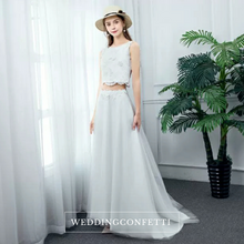 Load image into Gallery viewer, The Eartha Wedding Bridal Crop Top Maxi &amp; Skirt (Customisable) - WeddingConfetti
