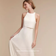 Load image into Gallery viewer, The Fleur Wedding Bridal Crop Top Maxi &amp; Skirt (Customisable) - WeddingConfetti