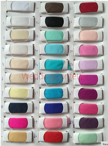 Hard Tulle Colour Chart - WeddingConfetti