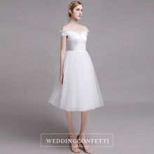Load image into Gallery viewer, The Alessia Short White Off Shoulder Gown - WeddingConfetti