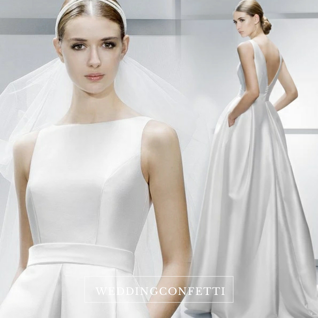 The Roxanna Wedding Bridal Satin Long Dress  (Customisable) - WeddingConfetti