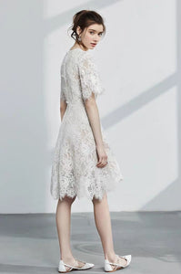 The Azalea Short Sleeve Lace Dress - WeddingConfetti