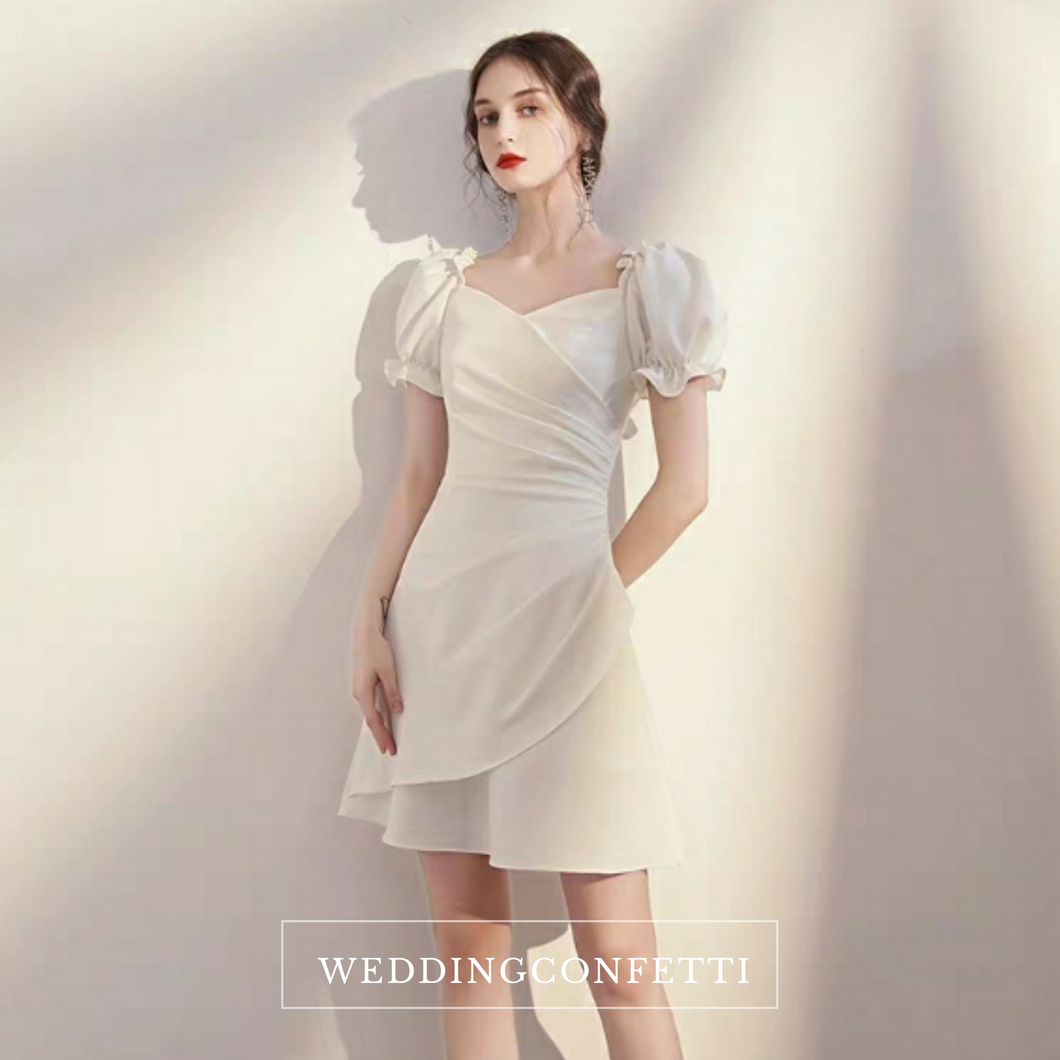 The Rhys Short Puffed Sleeves Dress - WeddingConfetti