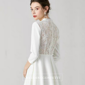 The Rochelle Short Lace Back Gown - WeddingConfetti