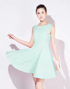 The Hailey White / Pink / Mint Green Sleeveless Dress