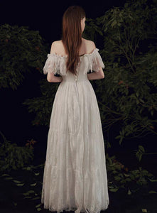 The Rosalind Wedding Bridal Off Shoulder Off White Gown