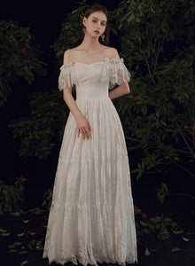 The Rosalind Wedding Bridal Off Shoulder Off White Gown