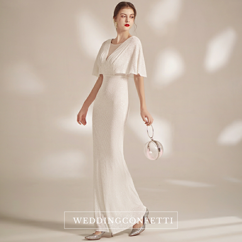 The Serena Off White Flare Sleeves Gown