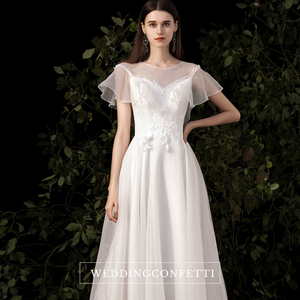 The Perla Wedding Bridal Cap Sleeves Gown