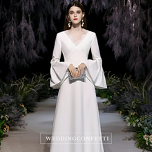 Load image into Gallery viewer, The Kestine Wedding Bridal Long Bell Sleeves Gown
