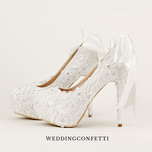 The Cara Wedding Bridal White Heels