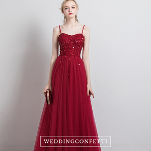 The Valent Sleeveless Red Gown