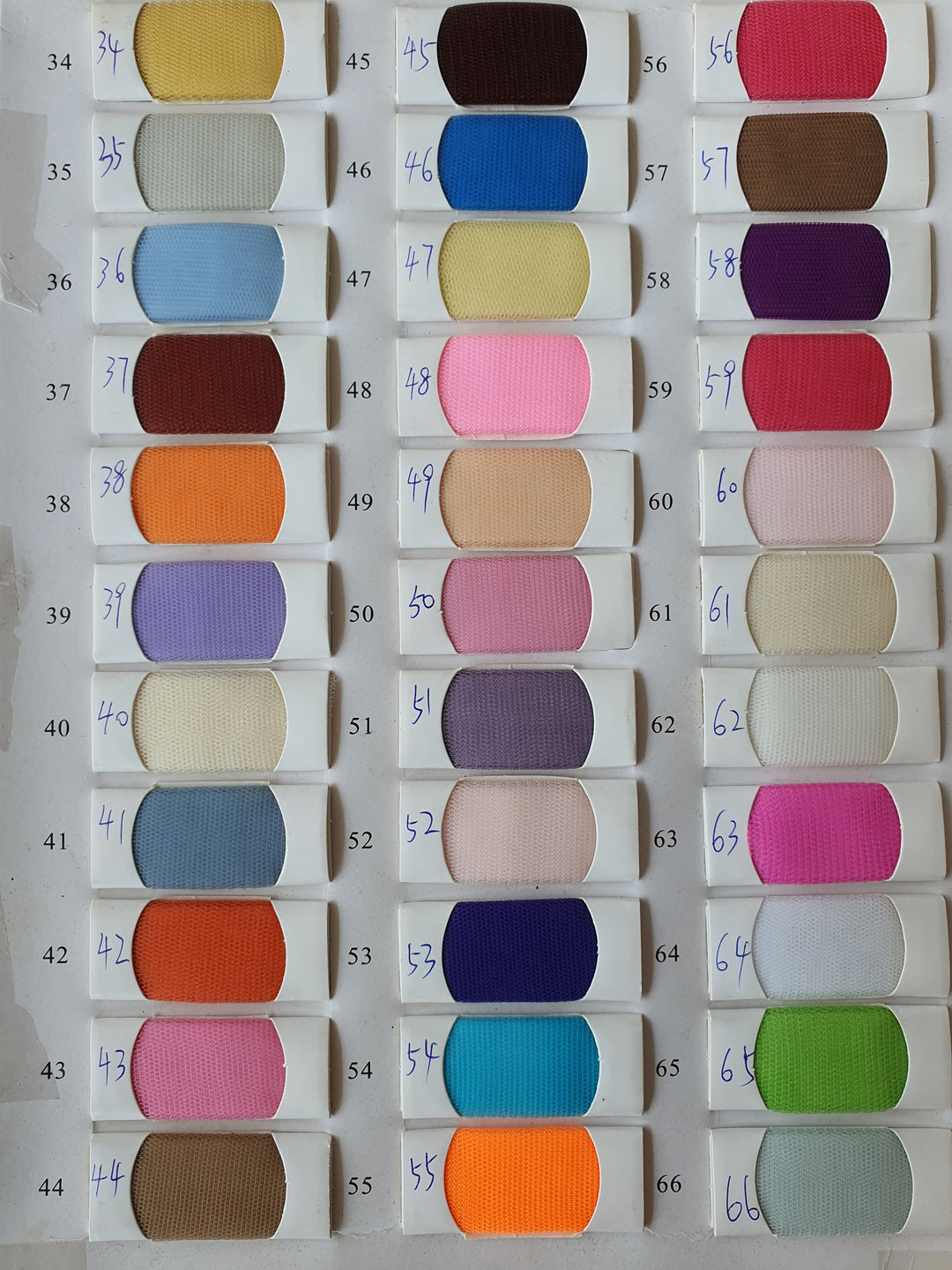Tulle Colour Chart – WeddingConfetti